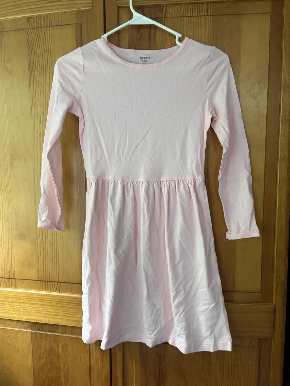 Carters Girl Light Pink & Bright Pink Set Long Sleeve Cotton Dress Size 10 NWT
